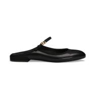 Dolce & Gabbana Svart Läder Spänne Ankel Mules Black, Dam