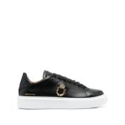 Billionaire Svarta Läder Mid-Top Plattform Sneakers Black, Herr