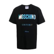 Moschino Casual Svart Bomull Kortärmad T-shirt Black, Herr