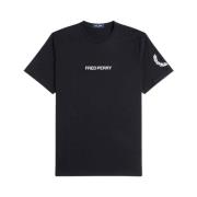 Fred Perry Casual Bomullstee för Vardagsbruk Black, Herr