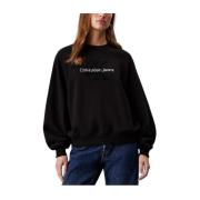 Calvin Klein Chenille Monogram Sweater Black, Dam