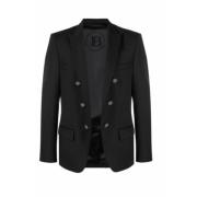 Balmain Dubbelknäppt ullblazer Black, Herr