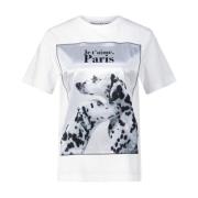 Bastille Modern bomullst-shirt med tryck White, Dam