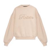 Rotate Birger Christensen Sweatshirt med logotyp Beige, Dam