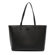 Tory Burch Elegant Svart Läder Tote Väska Black, Dam