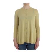 Dolce & Gabbana Crystal Kofta Sweater Crew Neck Yellow, Dam