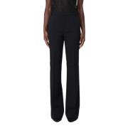 Pinko Svart Stretch Crepe Klockbyxor Black, Dam