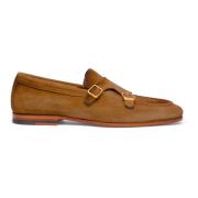 Santoni Herr mocka dubbel-spänne loafer Brown, Herr