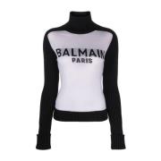 Balmain Svart Ull Turtleneck Tröja Black, Dam