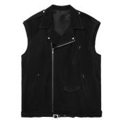 Rick Owens Svart Läder Biker Vätska Black, Dam