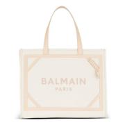 Balmain Casual Canvas Tote Bag Beige, Dam