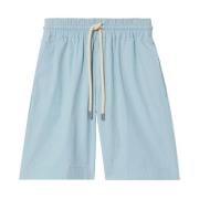 Proenza Schouler Blå Casual Bomull Linne Shorts Blue, Dam