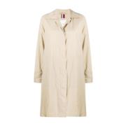 Tommy Hilfiger Beige Regnrock Trench Coat Ytterkläder Beige, Dam