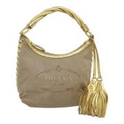 Prada Vintage Pre-owned Canvas prada-vskor Beige, Dam