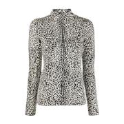 Proenza Schouler Multifärgad Cheetah Jacquard Turtleneck Sweater Multi...