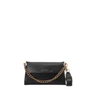 Orciani Svart läder crossbody väska med guld detaljer Black, Dam