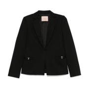 Twinset Elegant Svart Milano Blazer Black, Dam