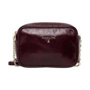 Patrizia Pepe Bordeaux Läder Crossbody Väska Red, Dam