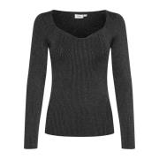 Saint Tropez Svart Glittrig Blus Dagnysz Stil Black, Dam