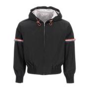 Thom Browne Tricolor Windbreaker Jacka med Insatser Black, Herr