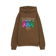 Barrow Hoodie med All-Over Prints Brown, Herr