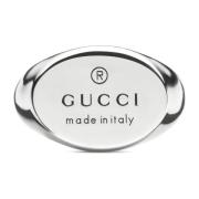 Gucci Varumärke Chevalier ring med oval tag i sterlingsilver Gray, Dam