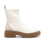 Michael Kors Beige Casual Ankel Bootie Platta White, Dam