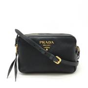 Prada Vintage Pre-owned Laeder crossbodyvskor Black, Dam