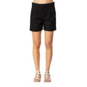 Max Mara Studio Bomullsshorts i svart med fickor Black, Dam