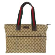 Gucci Vintage Pre-owned Canvas totevskor Beige, Dam