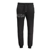 Cavalli Class Sportig Herr Svarta Sweatpants med Broderi Black, Herr