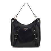 Guess Svart Hobo Väska med Framspännen Black, Dam