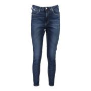 Calvin Klein Blå Denim Super Skinny Ankel Jeans Blue, Dam