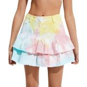 Loveshackfancy Rosa Tie-Dye Denim Kjol Multicolor, Dam