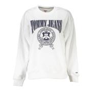 Tommy Hilfiger Vit Sweatshirt med Tryck och Långärmad White, Dam