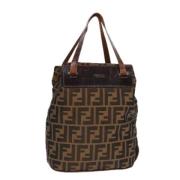 Fendi Vintage Pre-owned Canvas handvskor Brown, Dam