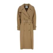 Moschino Oversize Beige Gabardine Trench Coat Beige, Dam