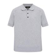 Dsquared2 Bomullspolo med logotyp Gray, Herr