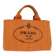 Prada Vintage Pre-owned Canvas prada-vskor Orange, Dam