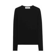 Róhe Fin Merino Långärmad Blus Black, Dam