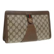 Gucci Vintage Pre-owned Laeder kuvertvskor Beige, Dam