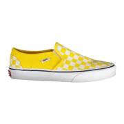 Vans Gula Sportiga Slip-On Sneakers med Logotyp Yellow, Dam