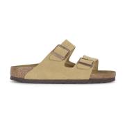 Birkenstock Mocka Läder Sandaler Arizona Stil Brown, Dam