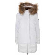 YES ZEE Hög hals zip-up jacka med logotyp White, Dam