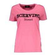 Ermanno Scervino Rosa T-shirt med korta ärmar och broderi Pink, Dam