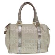 Fendi Vintage Pre-owned Canvas handvskor Gray, Dam