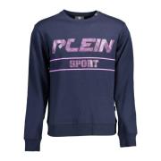 Plein Sport Blå Långärmad Sweatshirt med Tryck Blue, Herr