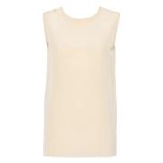 Joseph Silke Tank Top Beige Crepe Blus Beige, Dam