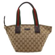 Gucci Vintage Pre-owned Canvas totevskor Beige, Dam