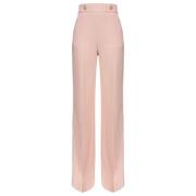 Pinko Crepe stretchbyxor med gyllene knappar Pink, Dam